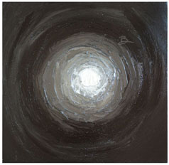 ©2011 Lisa Brugger Light Into Darkness - Acrylic on Canvas 18 X 18