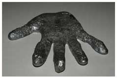 ©1996 Lisa Brugger Helping Hand - Aluminum Sculpture 7x3/4